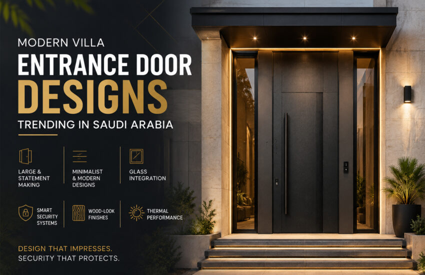 Modern Villa Entrance Door Designs Trending in Saudi Arabia